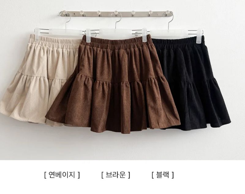 Polen corduroy flared miniskirt