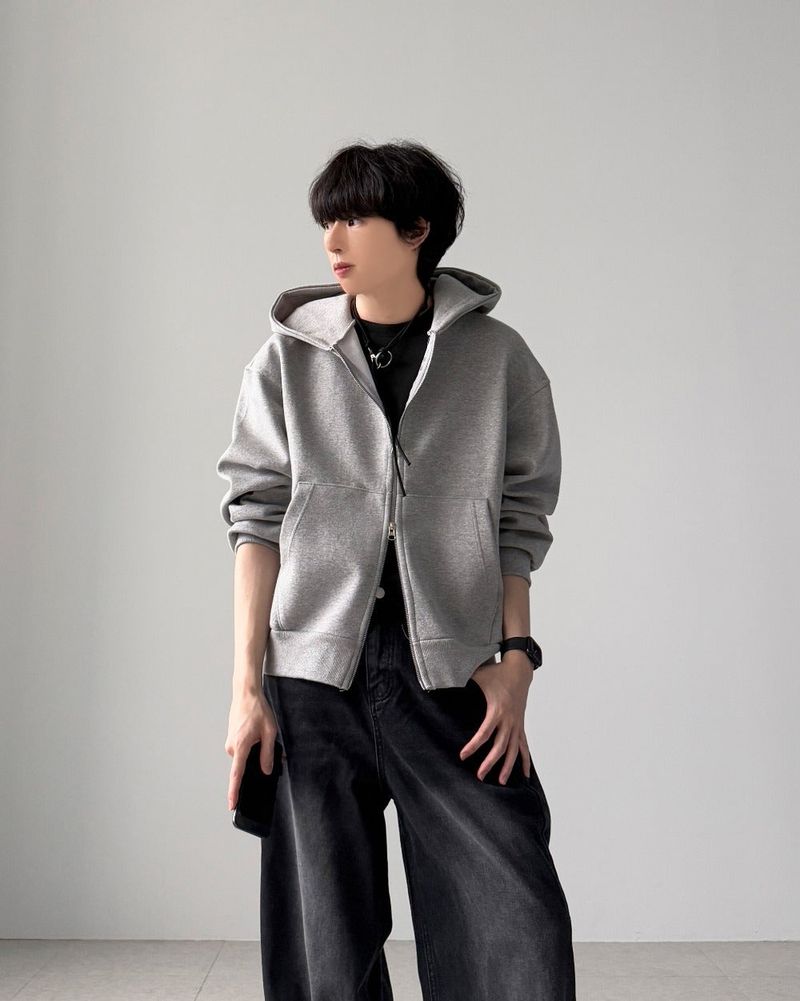 Bonded Crop Hood Zip-Up