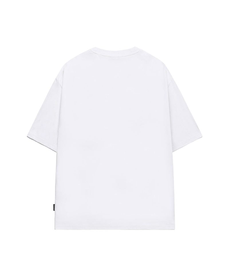 エンジェルラビットアスキーグラフィックオーバーフィットTシャツ -ホワイト
