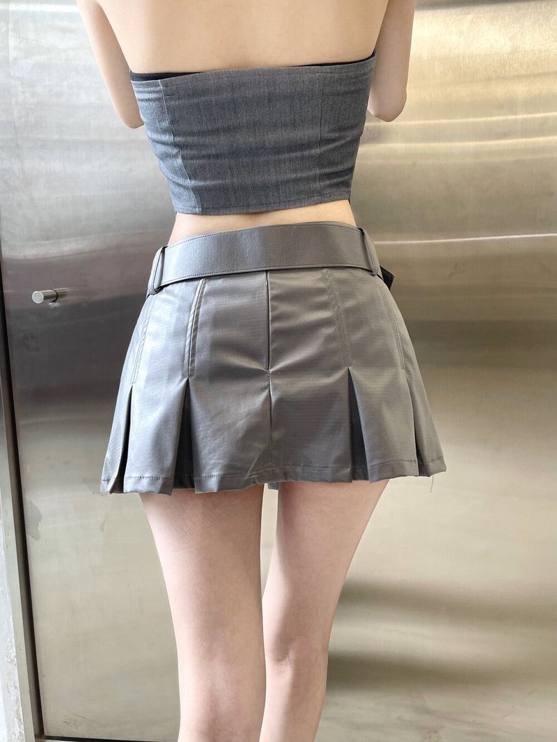 939. Coating mini pleats skirt (2color)