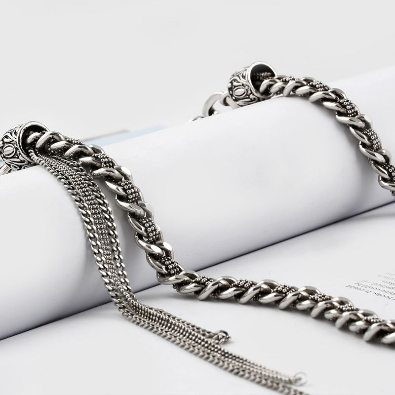 SVC-531 Handmade Antique Silver Mesh Pants Chain Keychain