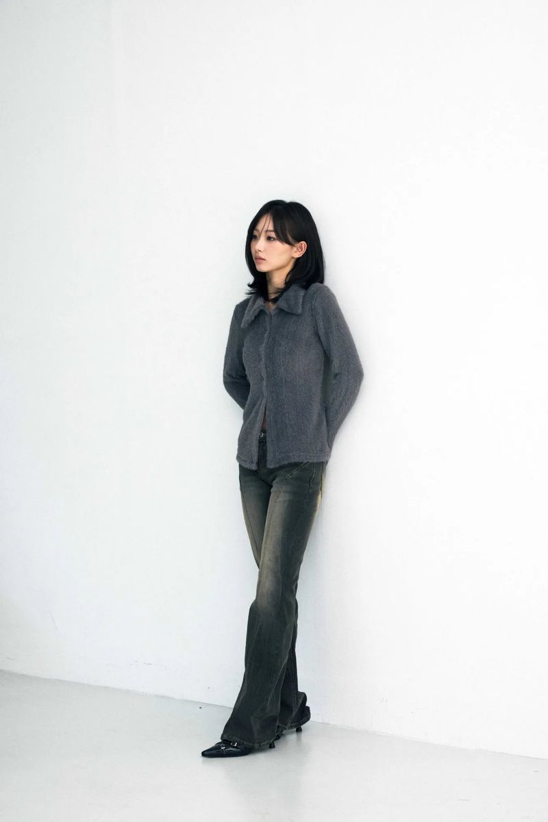 COSMO FUR CARDIGAN / CHARCOAL