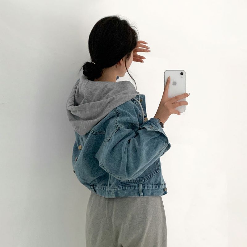 Front And Back Button Denim Jacket