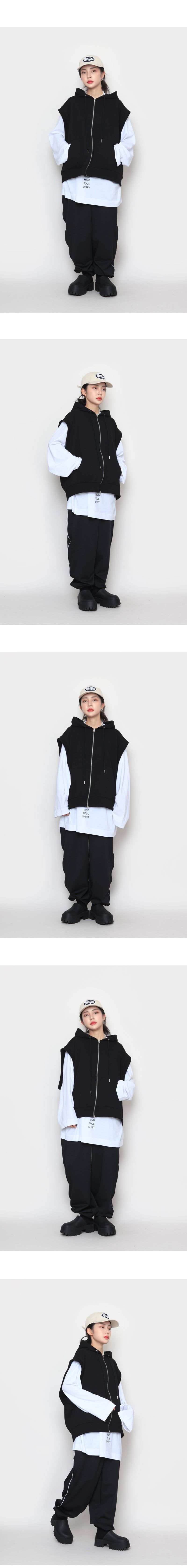 Two-Way Hooded Zip-Up Vest