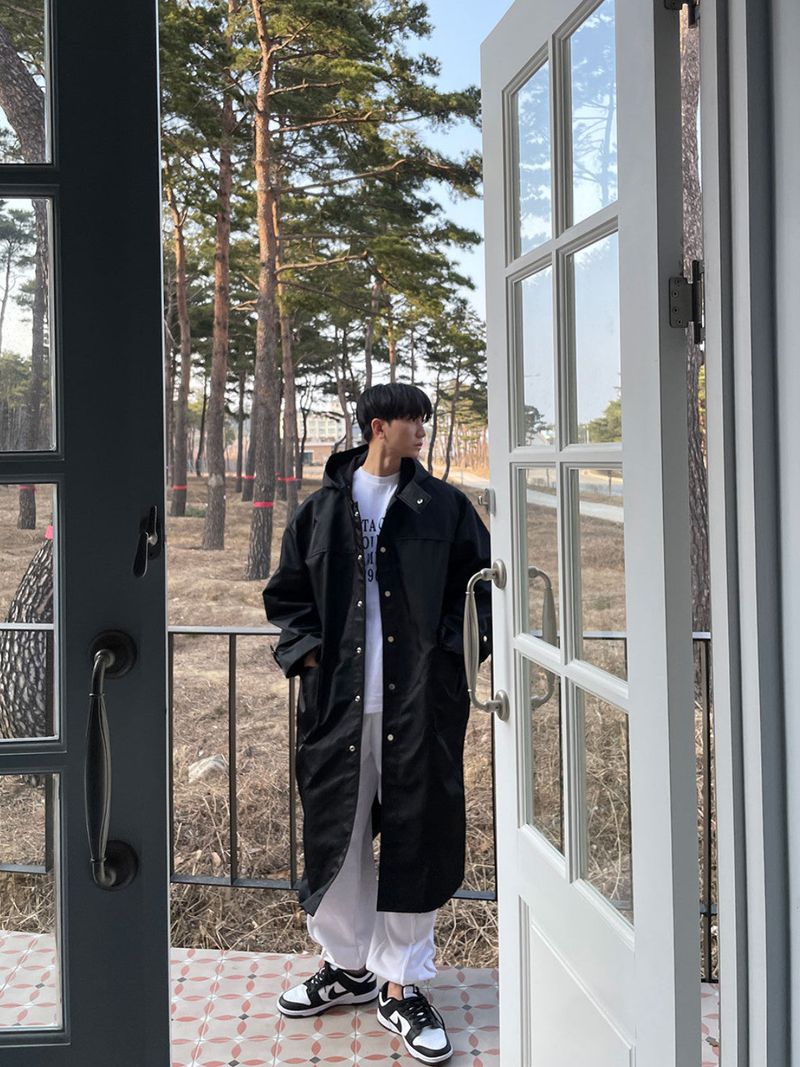 ASCLO Snap Button Hood Coat (2color)