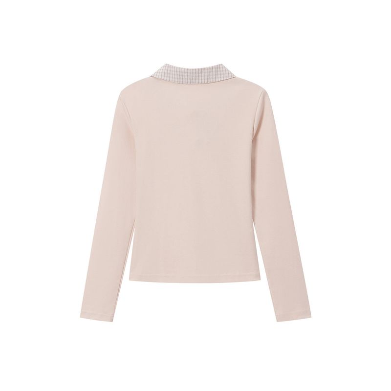 Lydia Check Ribbon Collar Tee
