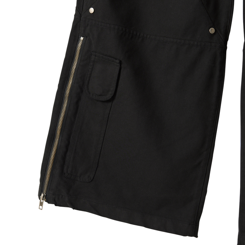 Lowrise Washed Curve Cargo Pants - BLACK