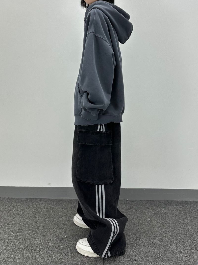  denim track cargo pants