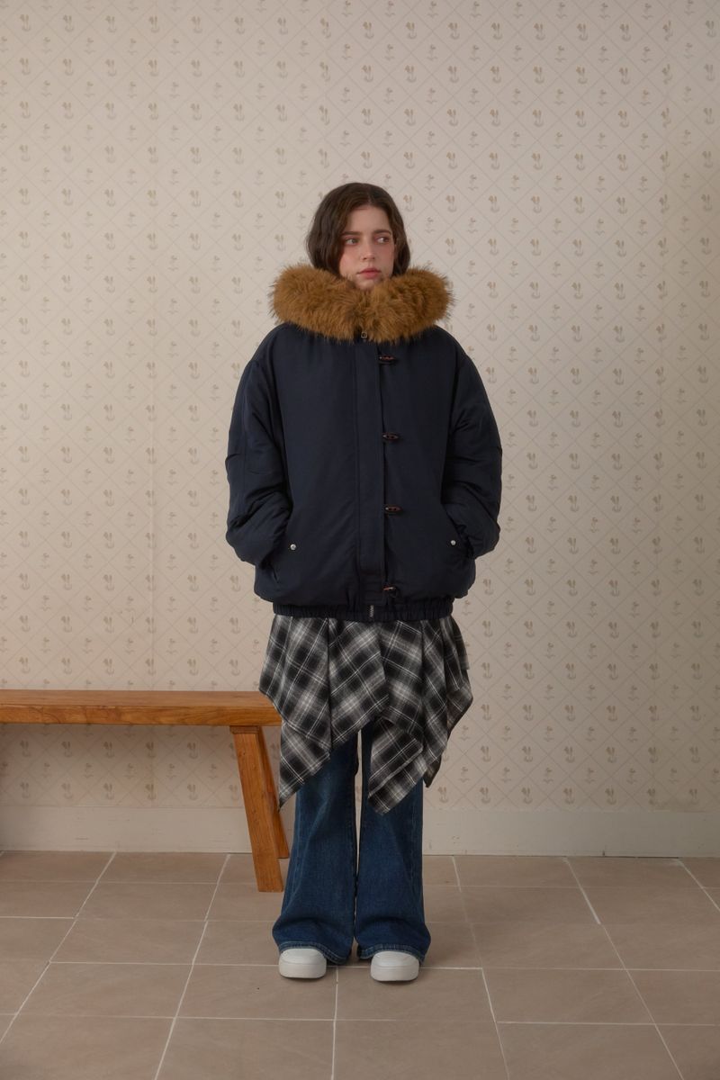WINTER FUR HOODED PUFFER JACKET