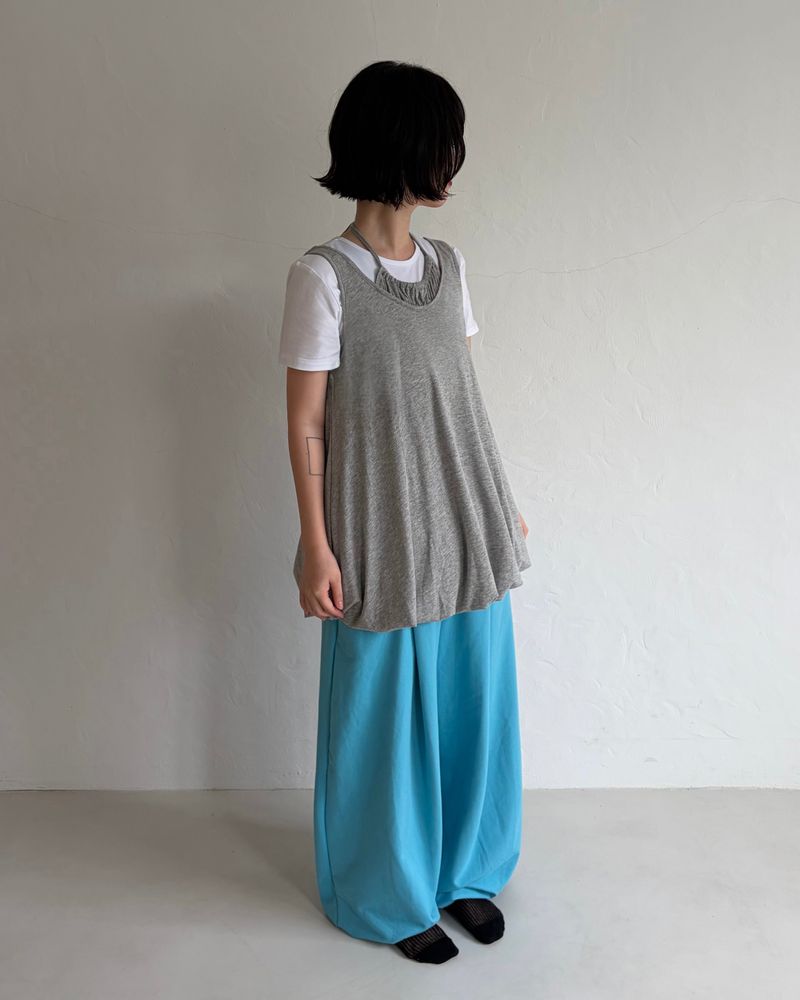 ホルターネック バブルTシャツ(2colors)