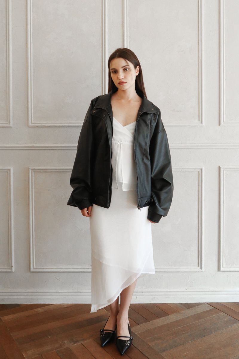 Lisha wrap long skirt (white)