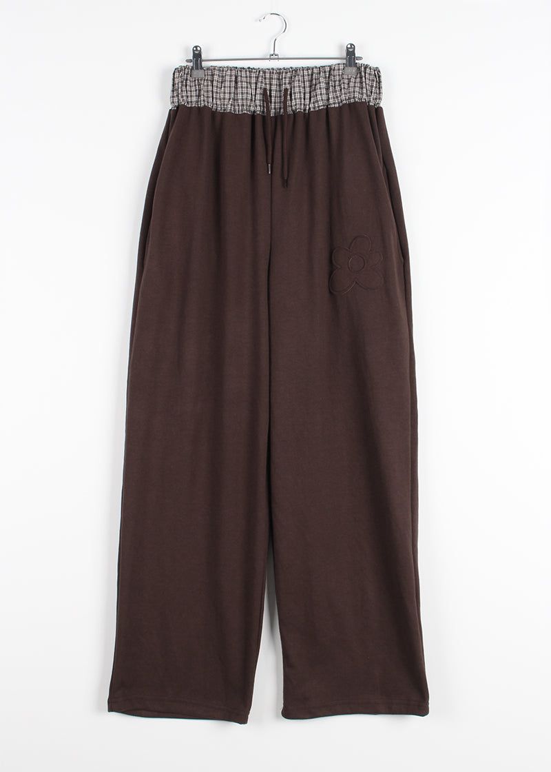 FLOWER CHECK BANDING PANTS