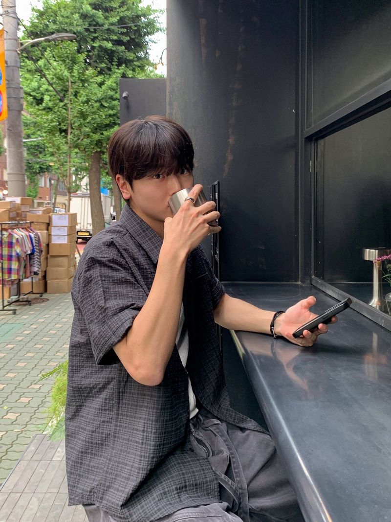 Mono Embossed Check Short Sleeve Shirt
