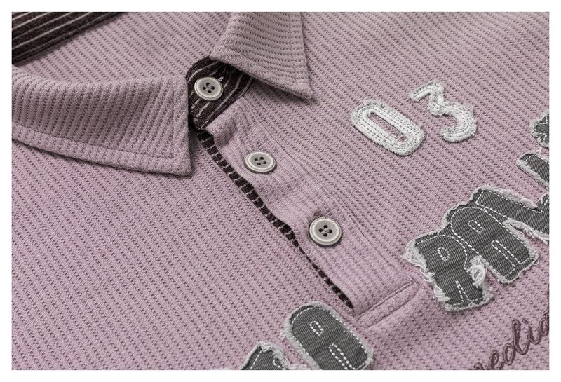 Preppy Layered Stripe Polo Sweatshirt