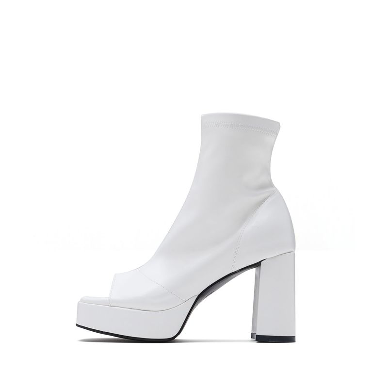 Open Toe Block Heel(White)