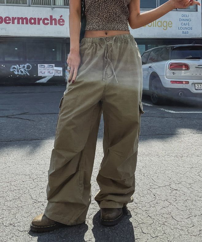 Taffy washed parachute cargo pants
