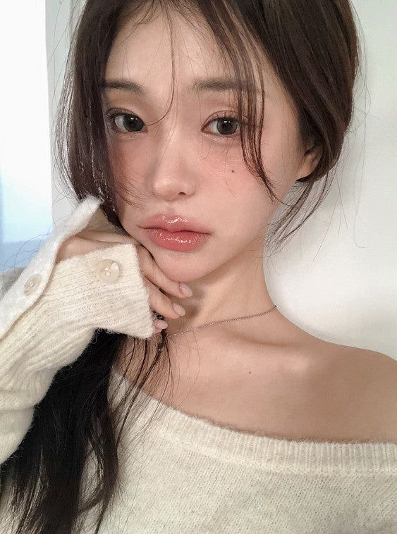 Wool Sleeve Button One Shoulder Knit (4color)
