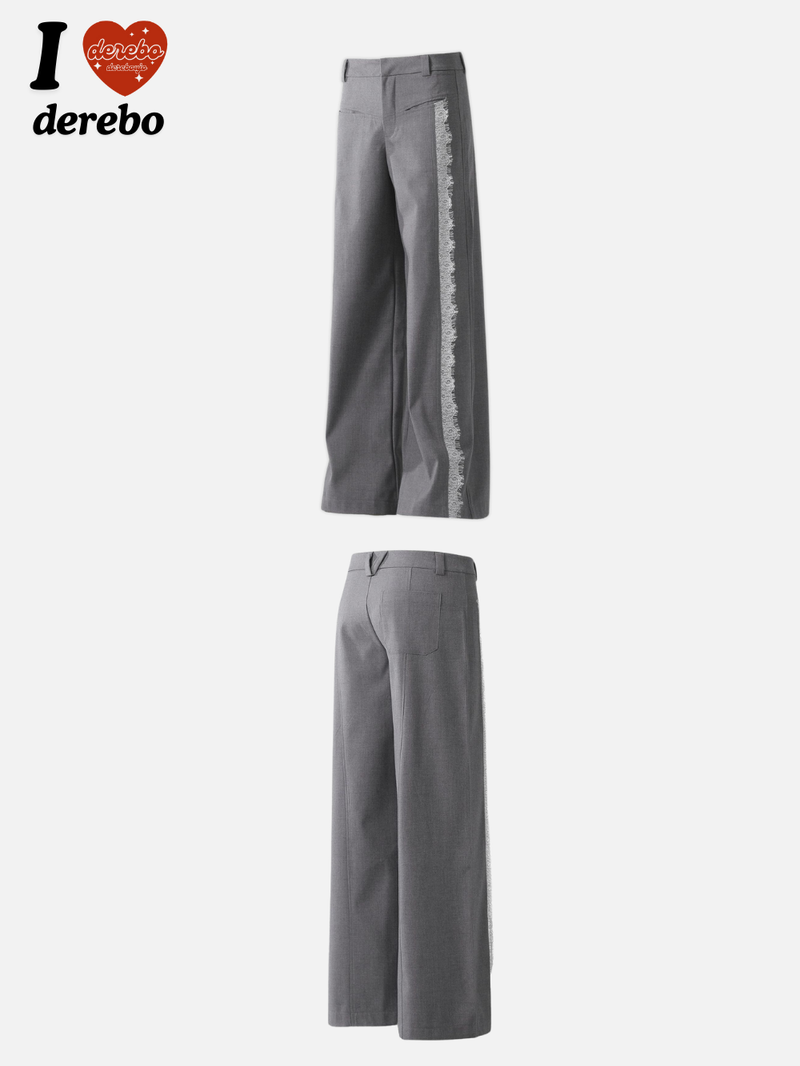 side lace wide slacks