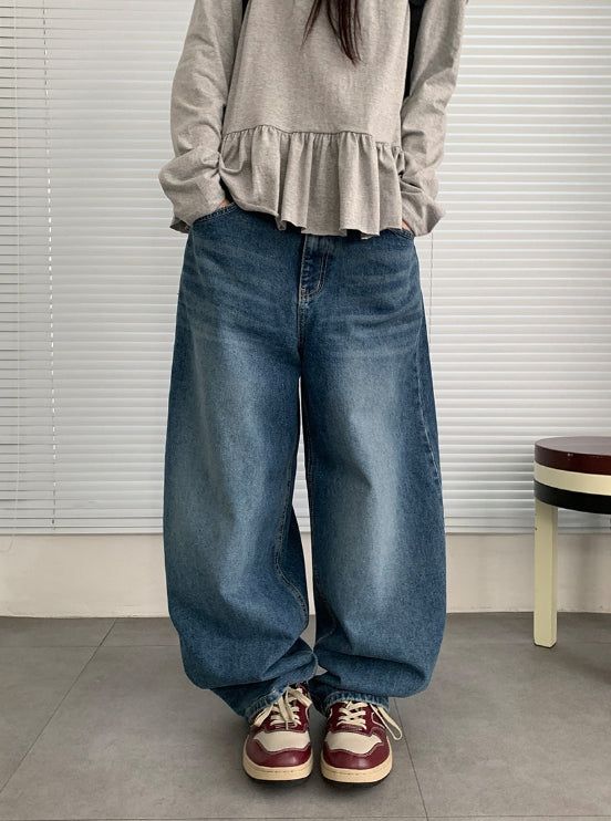 BAON（バオン）の「Monpa Curved Denim Balloon Wide Pants（Pants）」