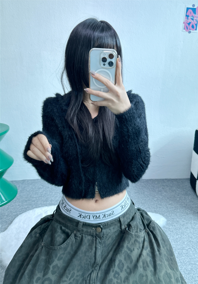 HIDDEN POCKET LEOPARD SPOT BALLOON DENIM🤎💚 - 2 COLORS