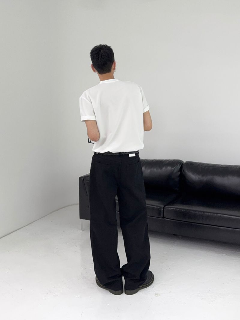 RO Relaxed Semi-Wide Cotton Pants (2C)