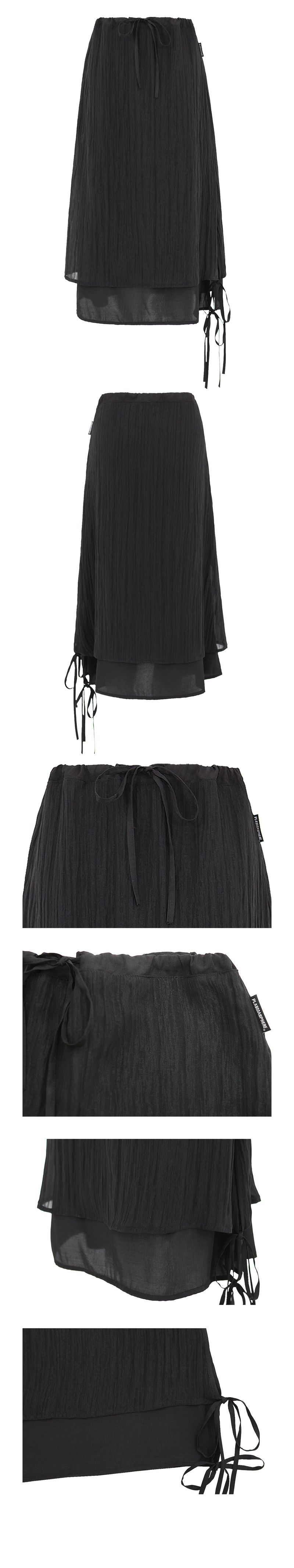 SHINE DOUBLE SKIRT IN BLACK