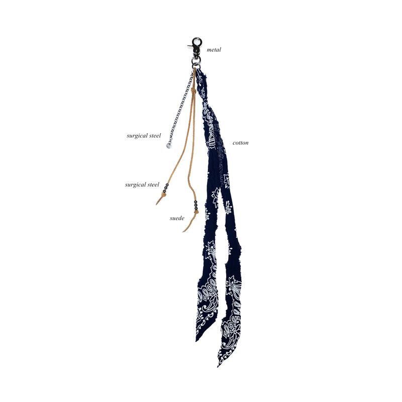 bandana ribbon keyring (navy)