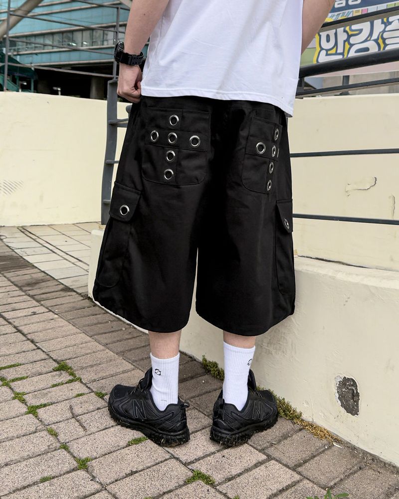 Aver Eyelet Cargo Bermuda Pants