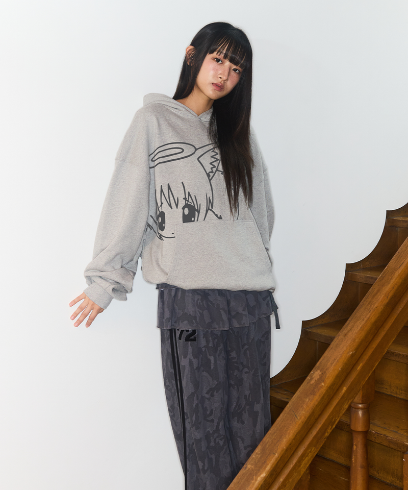 CAT GIRL HOODIE - GRAY