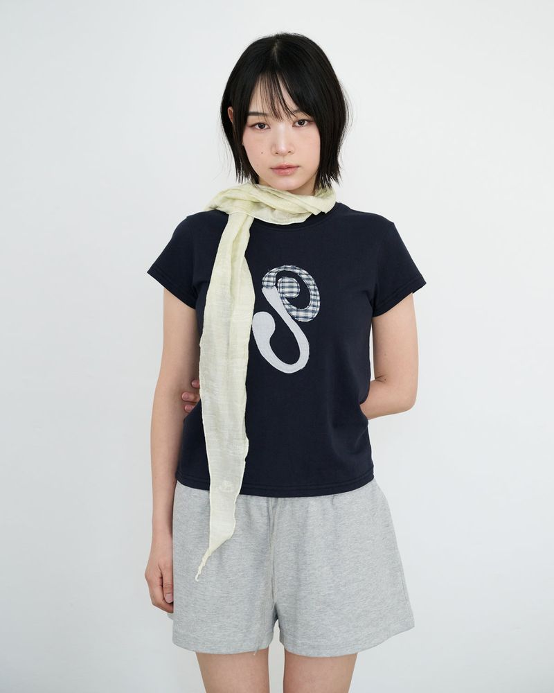 PARAKEET（パラキート）の「アップリケ ロゴ Tシャツ（トップス）」
