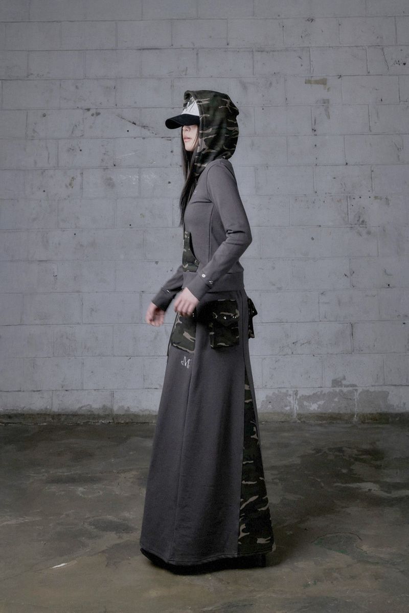 PHITES SET-UP CAMO POINT LONG SKIRT
