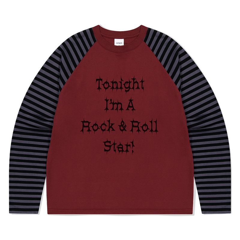 mahagrid（マハグリッド）の「ROCK STAR RAGLAN STRIPE LS TEE（Tops）」