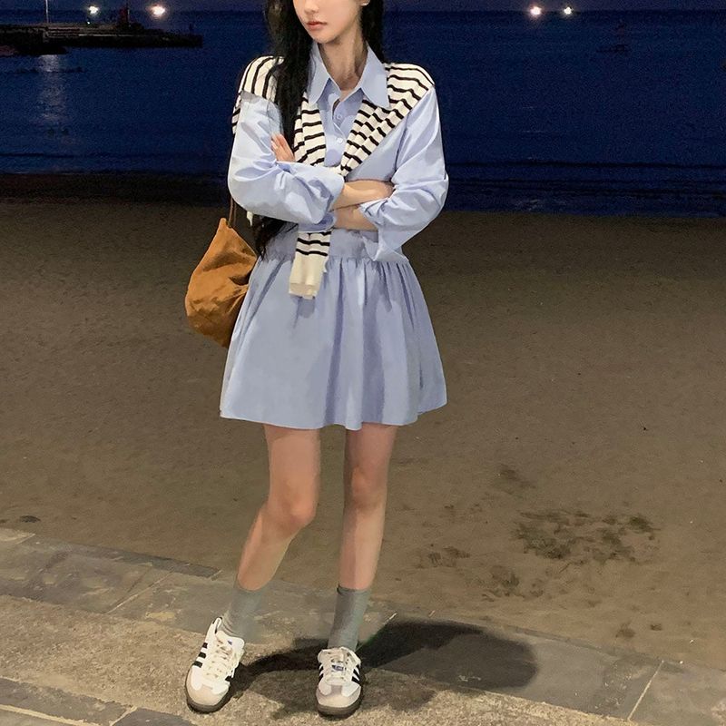 [BELLIDE MADE] FLARE SHIRT ONE PIECE