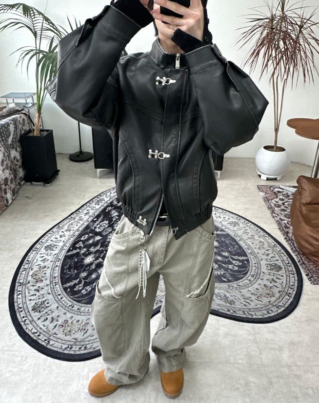 Tonyed Hook Washed Leather Jumper