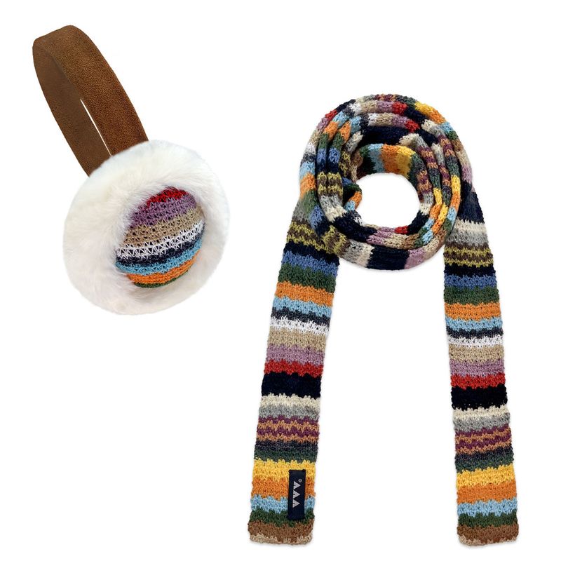 VVV（ブイブイブイ）の「[SET] Stripe Fur Earcuffs & Scarf（Fashion Accessories）」