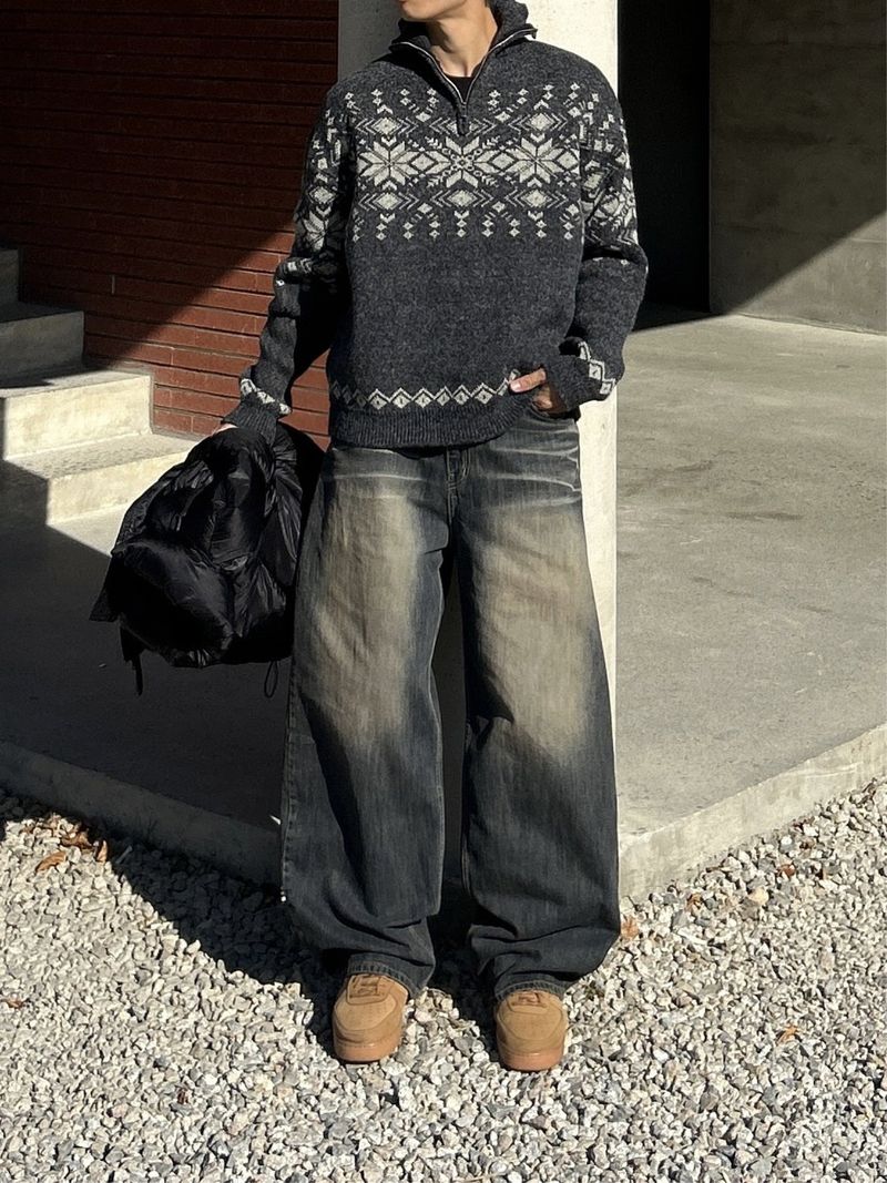 SLAB EMBO RIVET BRUSH DENIM