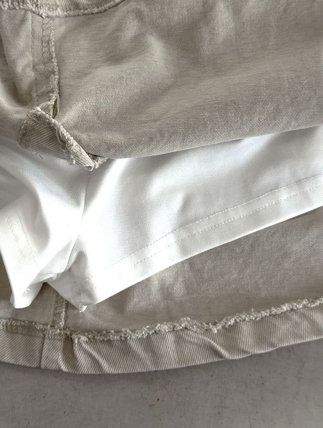 Double-waisted sagging mini skirt