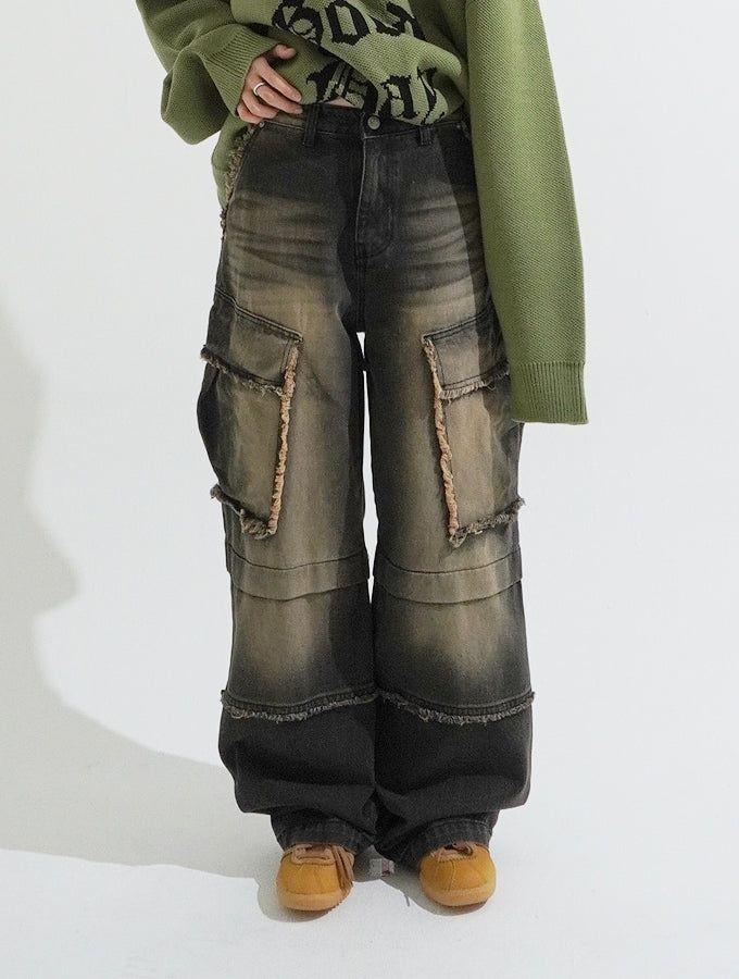Franken cargo denim pants