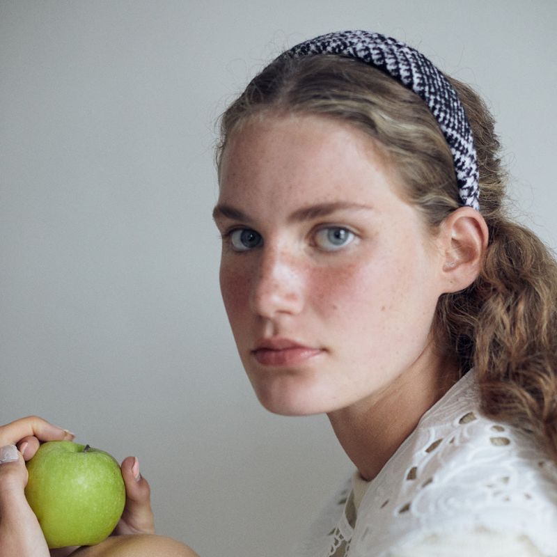 Black & White Check Wool Headband