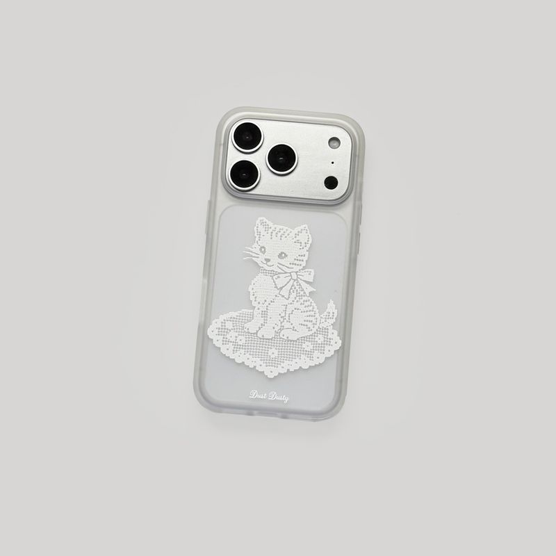 (반투명) cat lace phone case