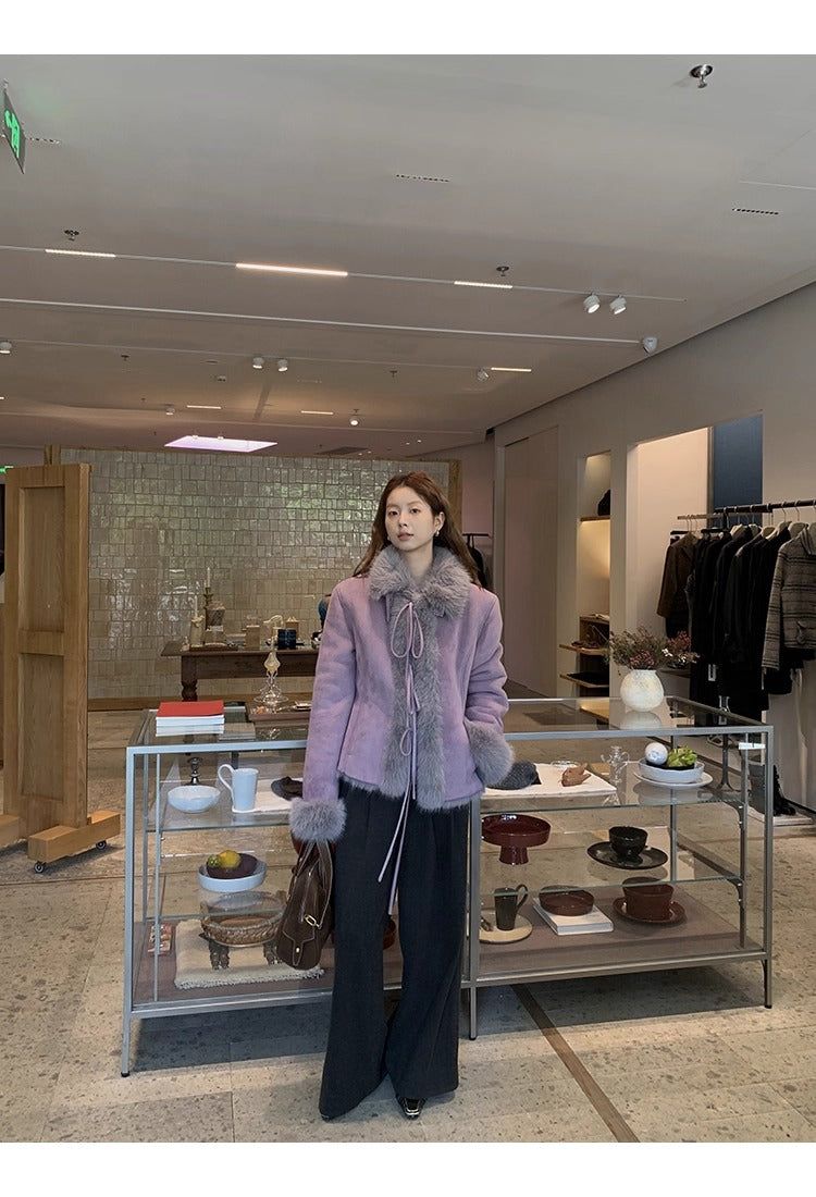 Lavender Mink Strap Mustang Jacket