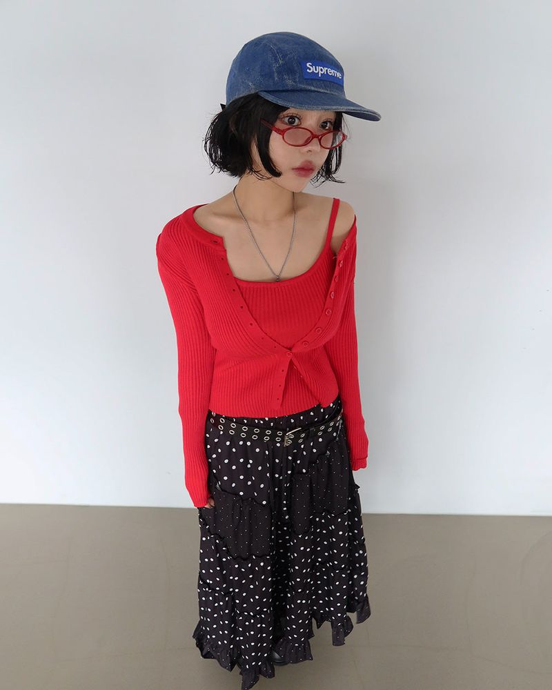 Dot Dot Dot Cancan Long Skirt