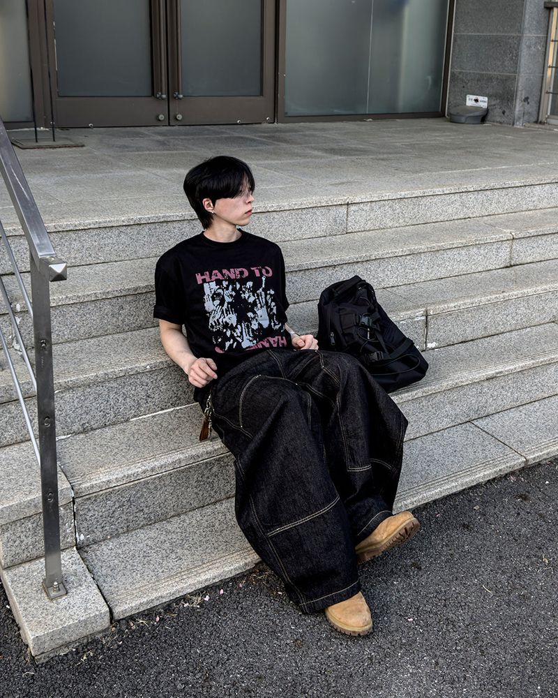Touch Graphic Oversized Half T-Shirt