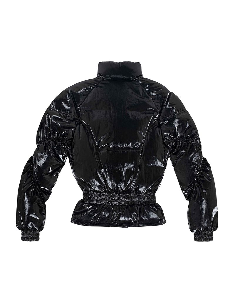 Double Layered Goose Down Jacket _ Glossy Black