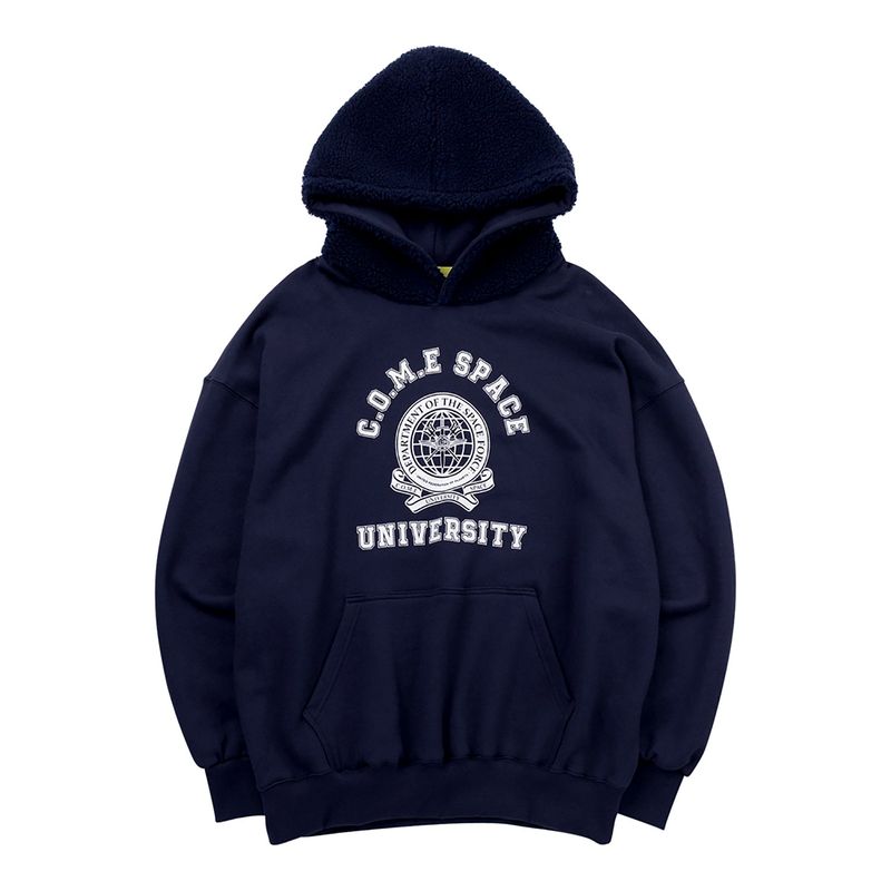 C.O.M.E(シーオーエムイー)の「Faux Shearling-Trimmed Cotton-Jersey Hoodie(Tops)」