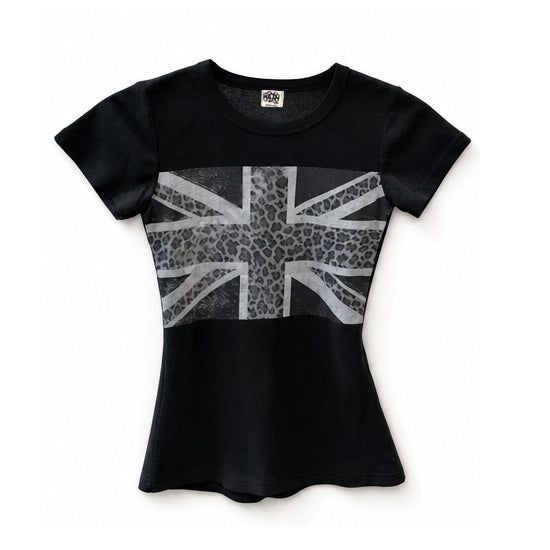 (W's) Leopard Union Jack Print Tee