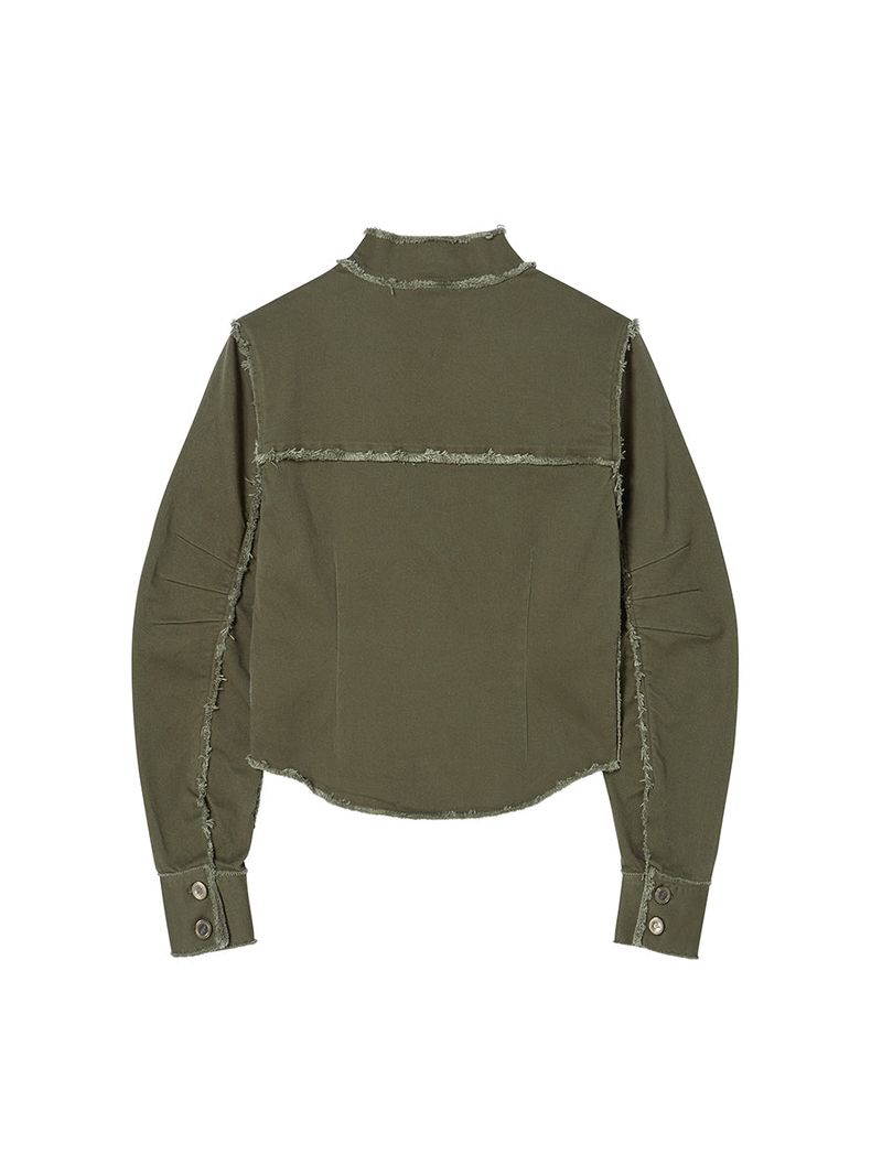 EYELET COTTON JACKET KHAKI