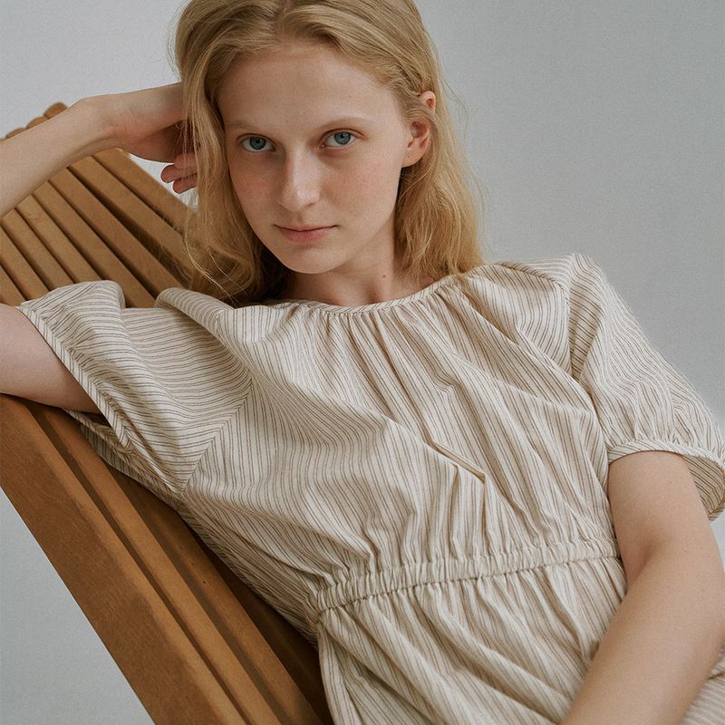 Volume striped dress