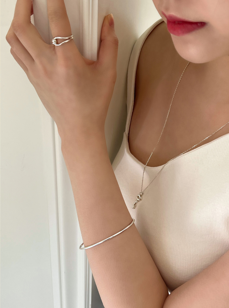 Key of heart necklace (silver)