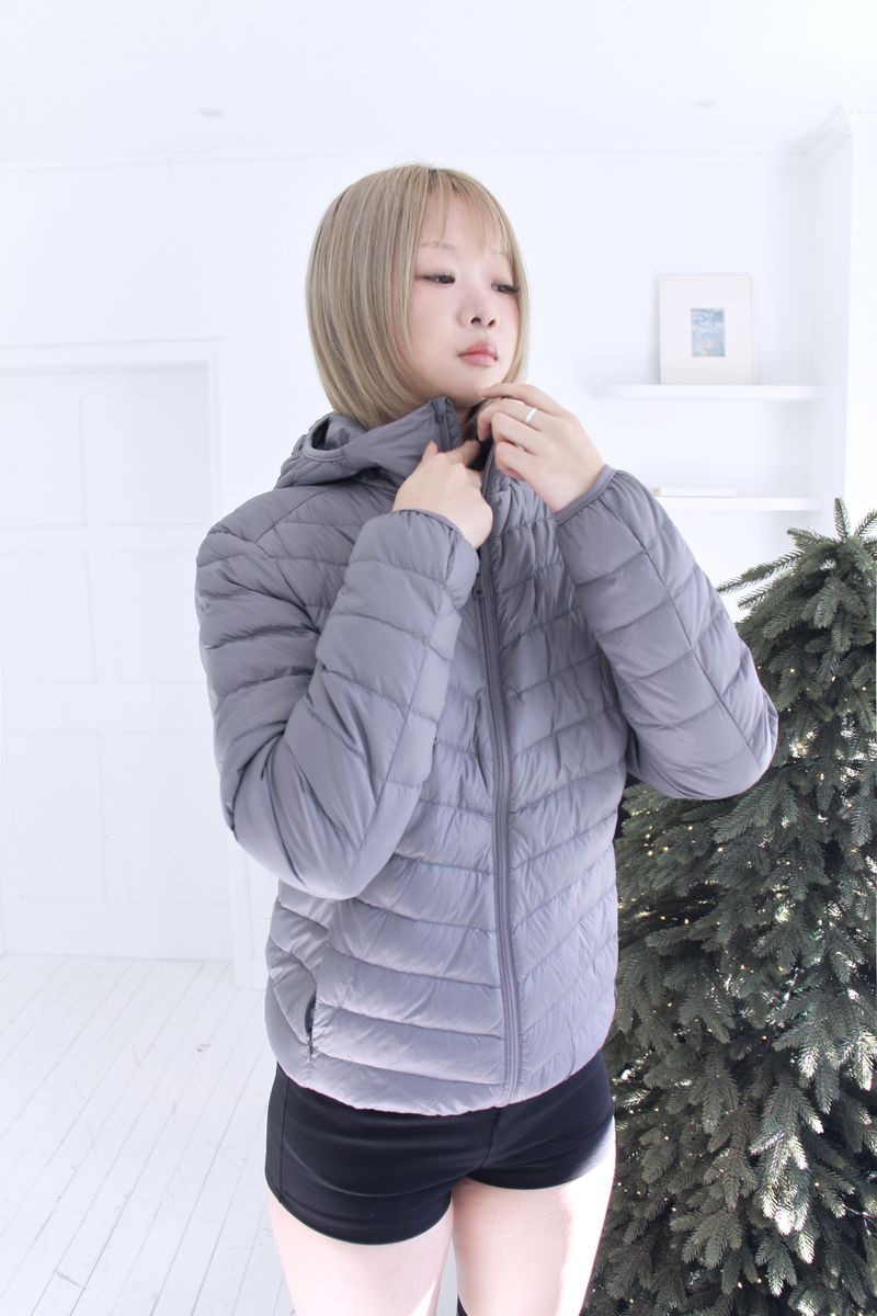 Duck-Down Light Hooded Slim Lightweight Padded (2colors)